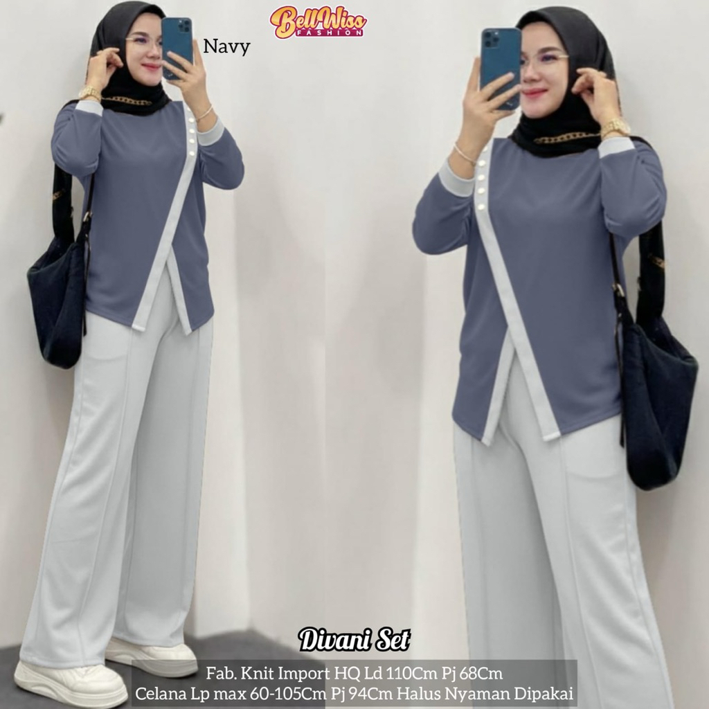 jenny one set pants w&w blouse knit bubble celana highwaist kulot kaos knit jumbo ld 120 ld 130 xl x
