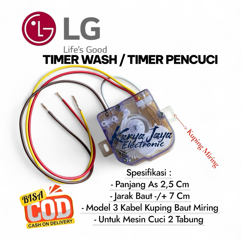 Timer Wash 3 Kabel Kaki Miring Mesin Cuci LG 2 Tabung - Timer Mesin Cuci LG 3 Kabel Kaki Baut Miring