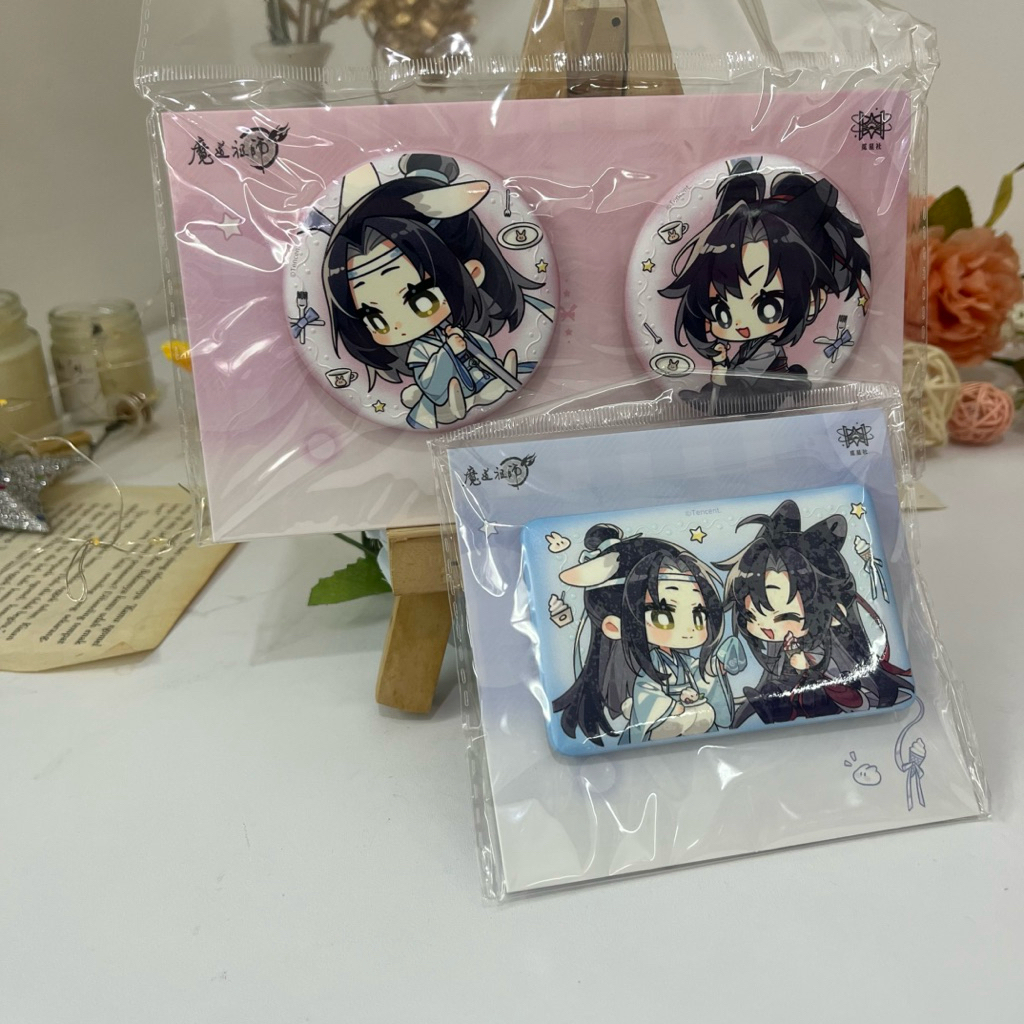 OFFICIAL MDZS READY STOCK Mo Dao Zu Shi MXTX Wangxian Chibi Lan Wangji Wei Wuxian Badges