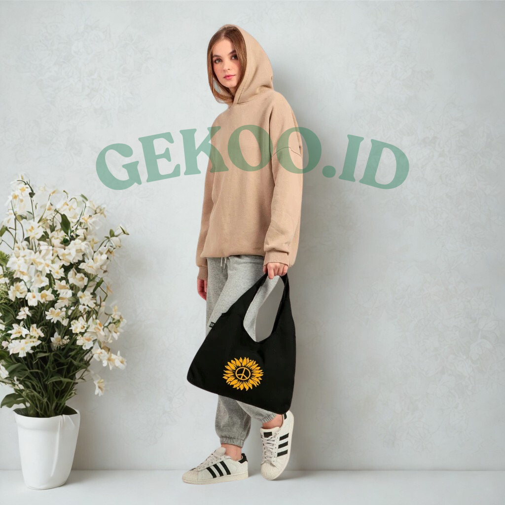 Tote Bag Penutup Magnet Murah Wanita Tas Laptop Kualitas Premium Bahan Canvas Aesthetic - GEKKO