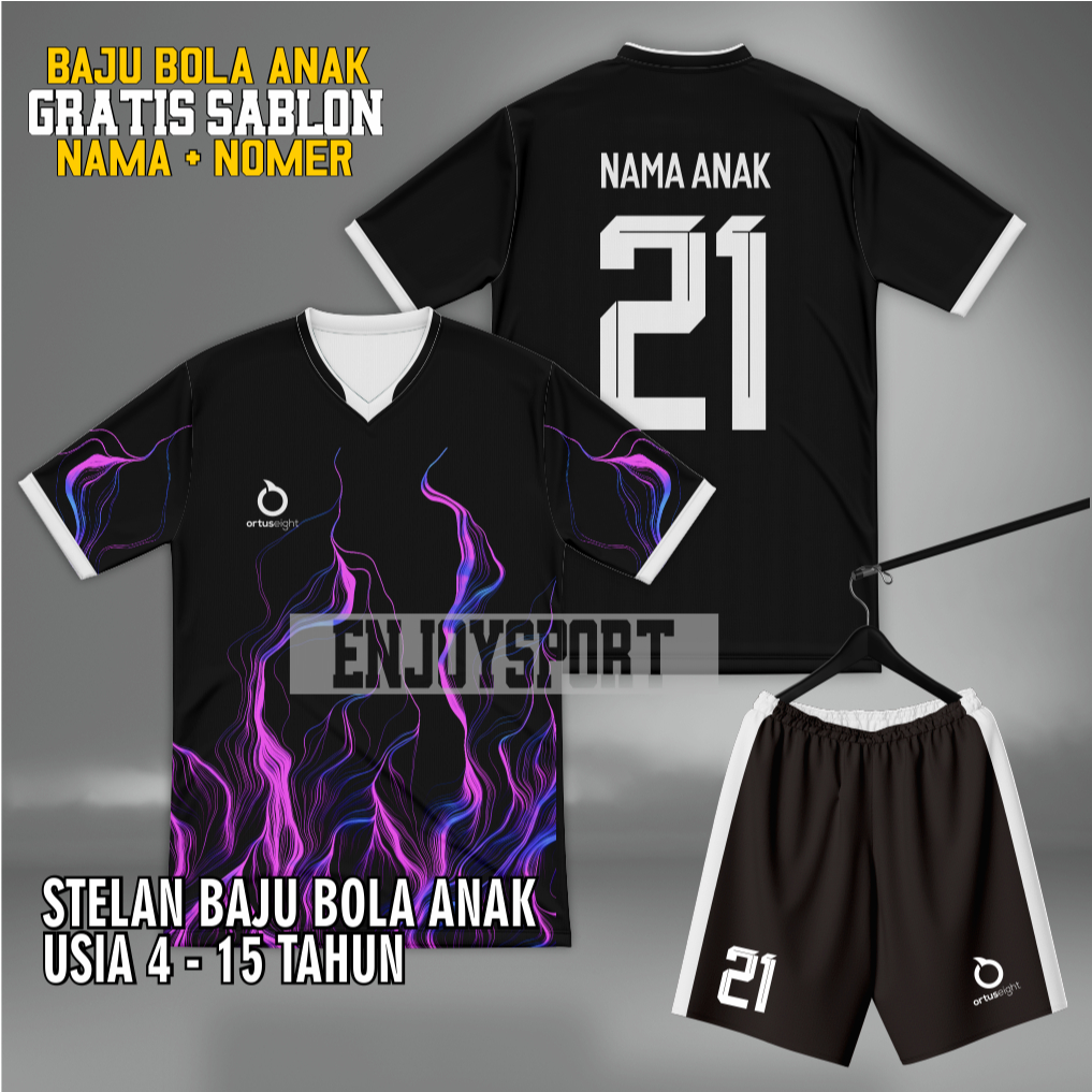 COD Jersey Bola Futsal Anak Terbaru Free Sablon Nama nomor, Stelan Baju bola Ukuran Anak - anak