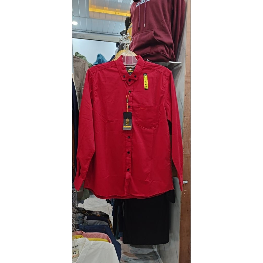 kemeja katun lengan panjang ukuran M, L,XL