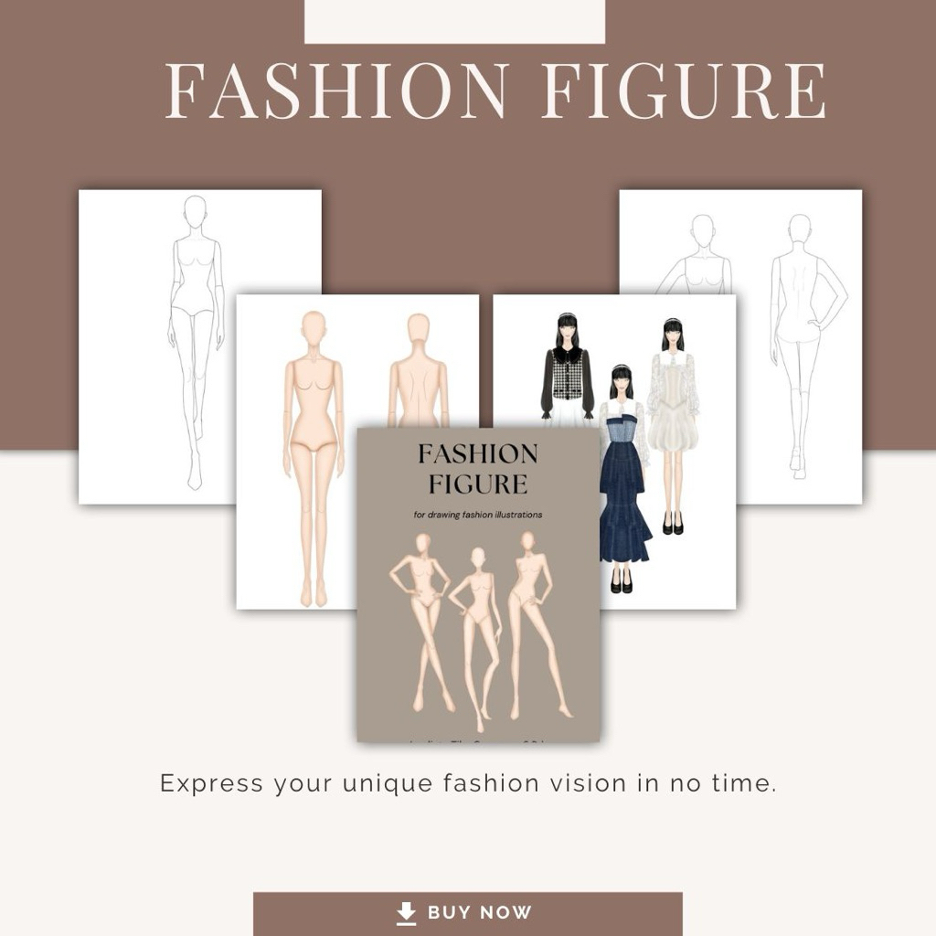 Fashion Figure buku digital (bisa dipakai berkali-kali langsung gambar digital)
