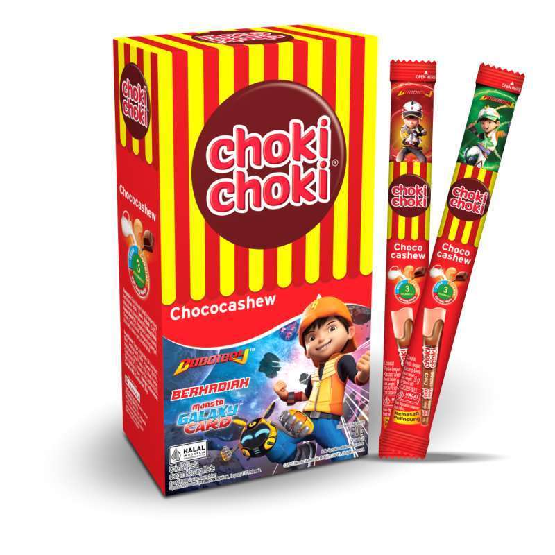 Choki Choki Chococashew BoboiBoy 1 Dus Isi 9 Box @20 Pcs (Bisa Instant Grab Gosend)