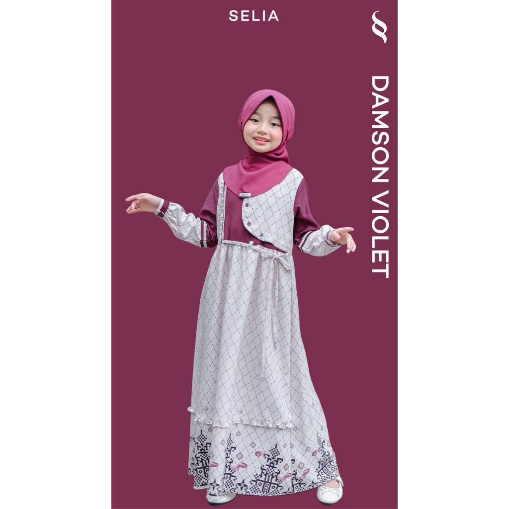 GAMIS ANAK SEPLY SELIA 117 DAMSON VIOLET / GAMIS ANAK SEPLY / GAMIS ANAK / GAMIS SARIMBIT / SARIMBIT