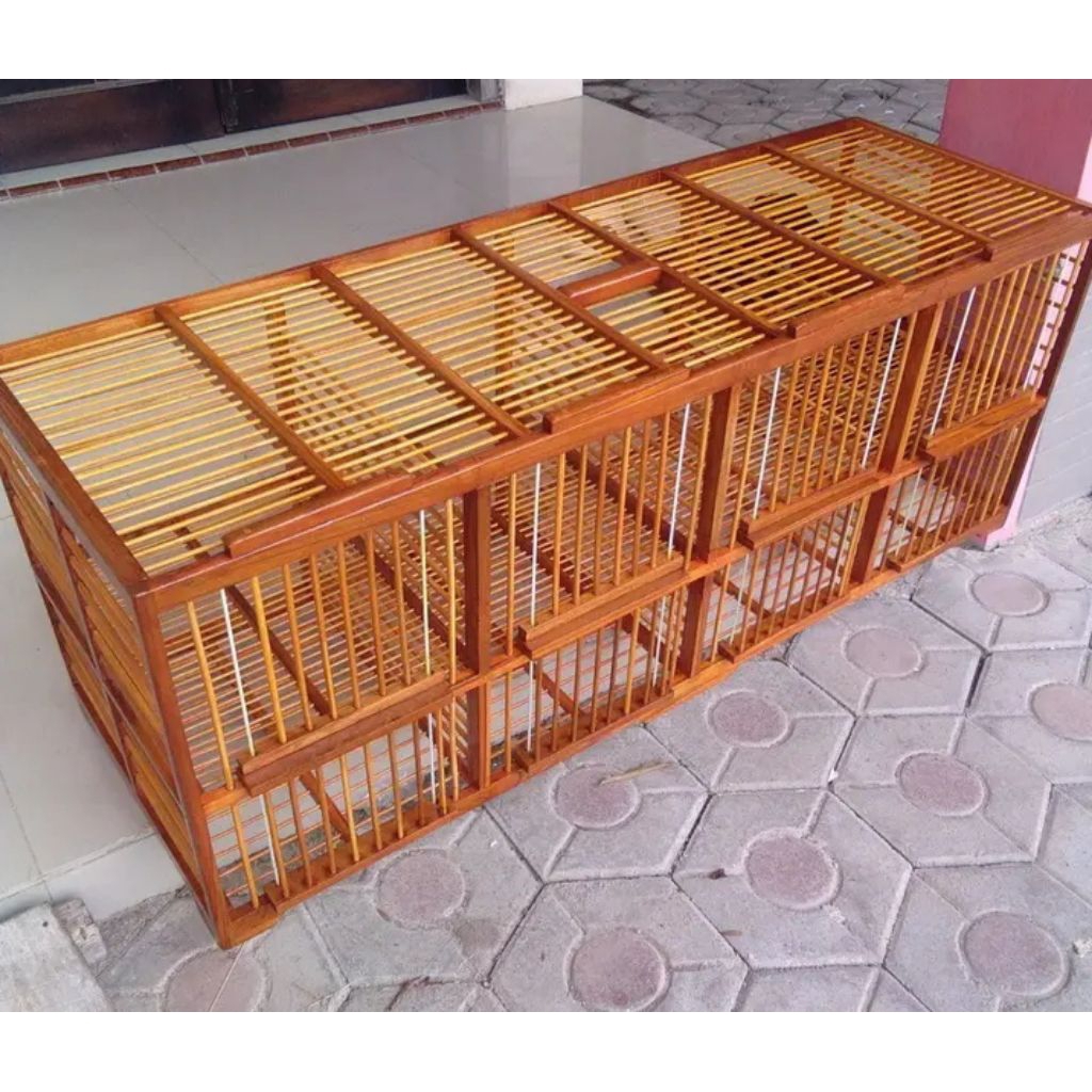 Dondang Merpati 8 Pintu Atau 4 Pasang Bahan Kayu Jati Ruji Bambu