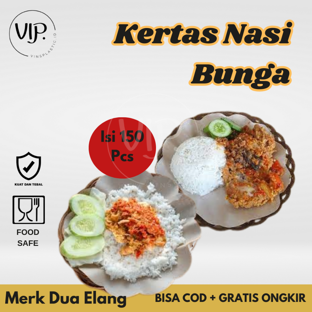 Kertas Nasi Bulat Bunga | Kertas Bungkus Nasi Kecil Besar Murah