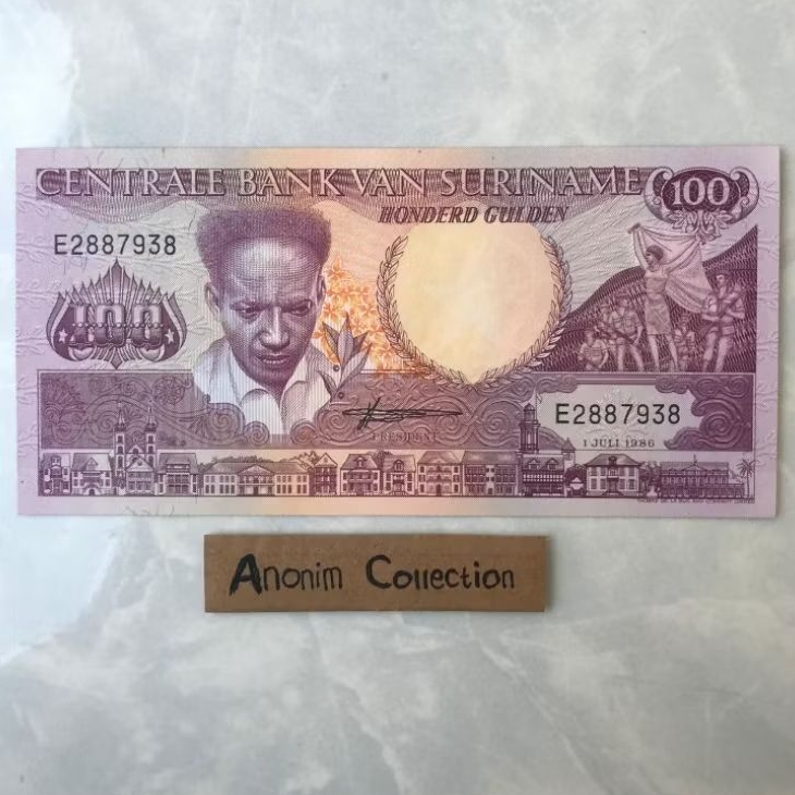 Uang Asing Suriname 100 Gulden