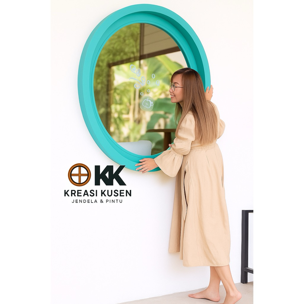 Jendela Bulat Aetestics • Kusen Jendela Bulat Bahan Kayu Jati