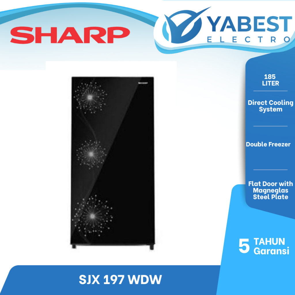 Kulkas 1 pintu Sharp Sjx 197 WDW Double Freezer