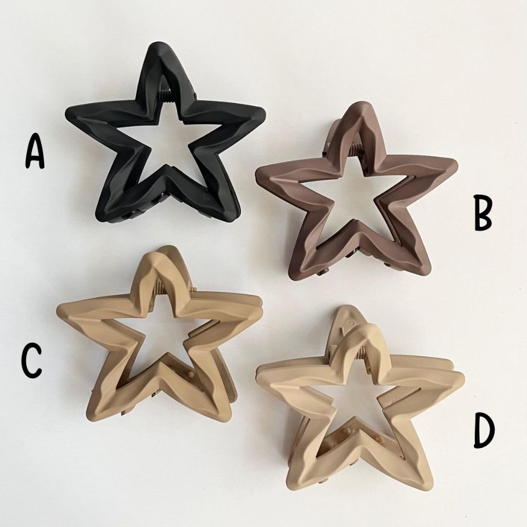 [7CM] STAR HAIR CLAW JEPIT RAMBUT BINTANG DOFF KEP RAMBUT BINTANG