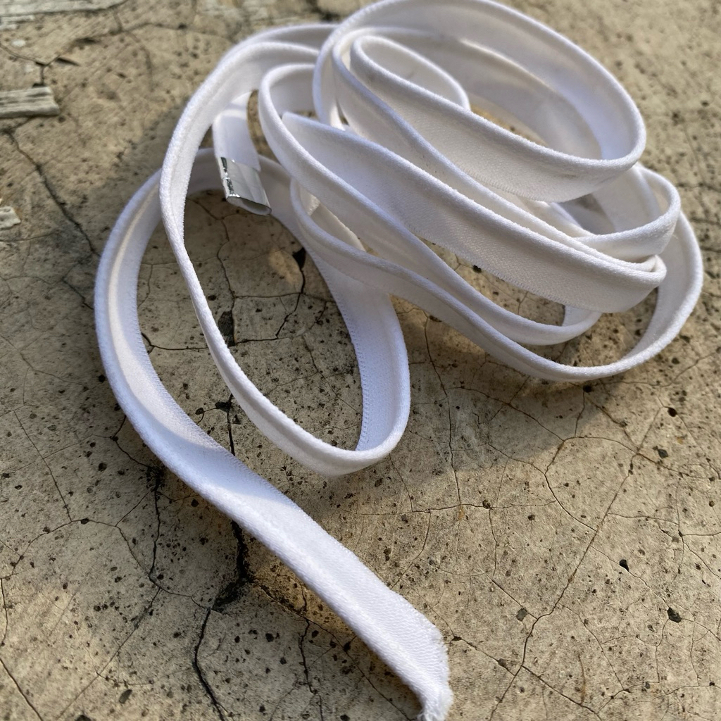 bisban isi elastis/bisban isi melar warna putih harga per meter