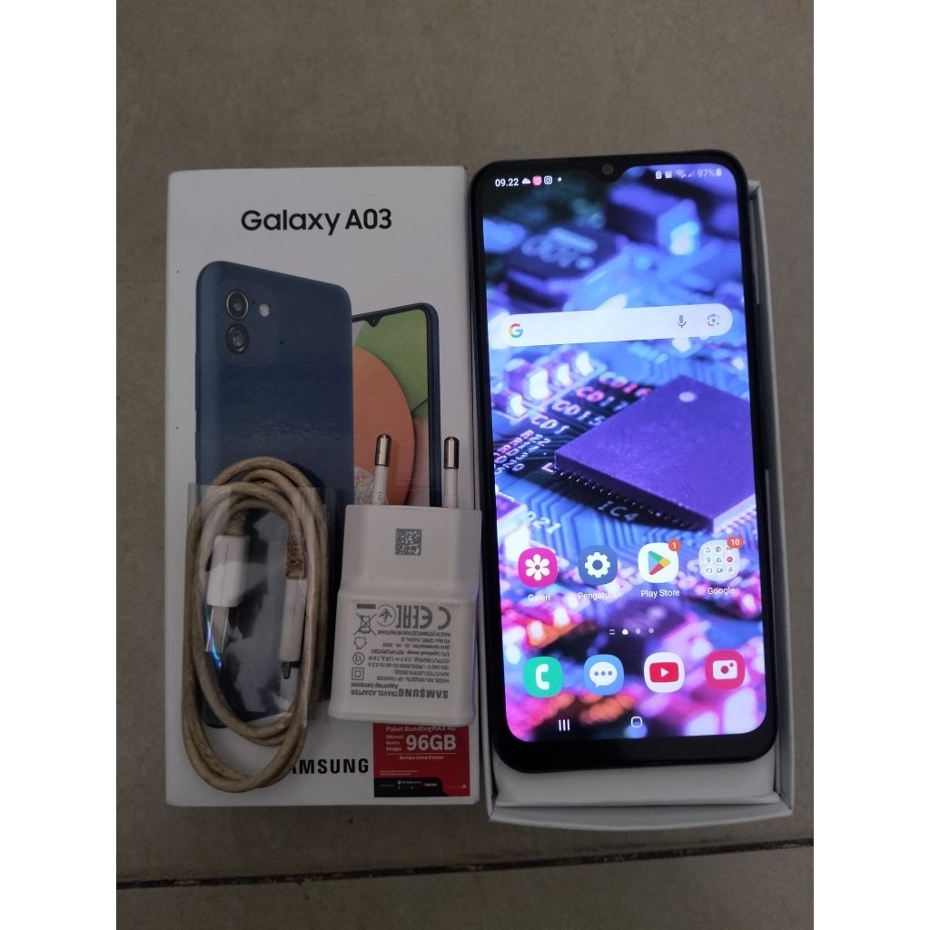 jual hp second samsung galaxy A03 FULLSET ori