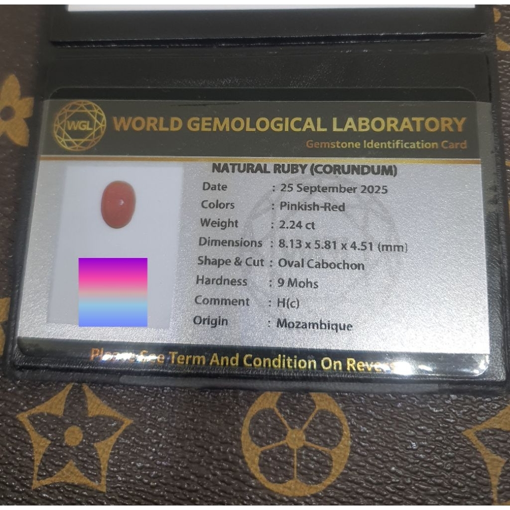 NATURAL CAT'S EYE RUBY WGL MEMO