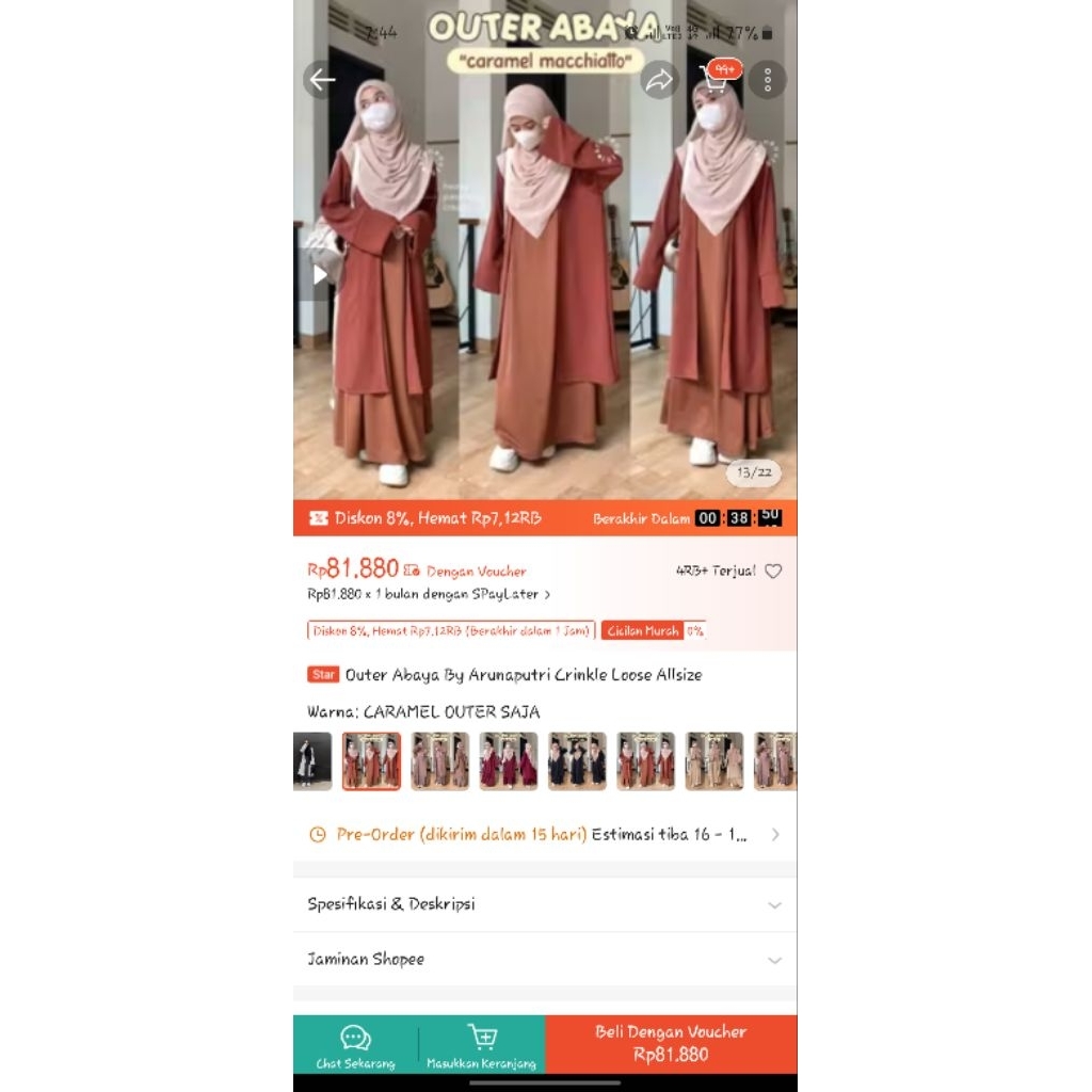 Outer Abaya/Outer/Cardigan Preloved/PL/Second