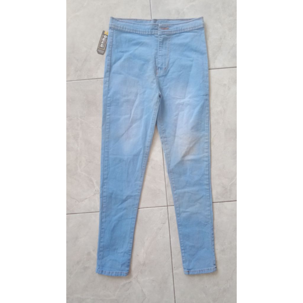 Celana Jeans HW Cewek Biru New Tag PL Preloved