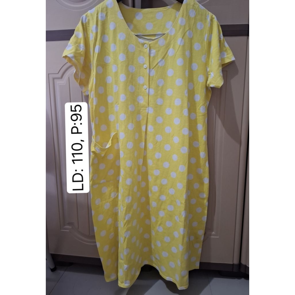 Daster polka kuning / daster busui