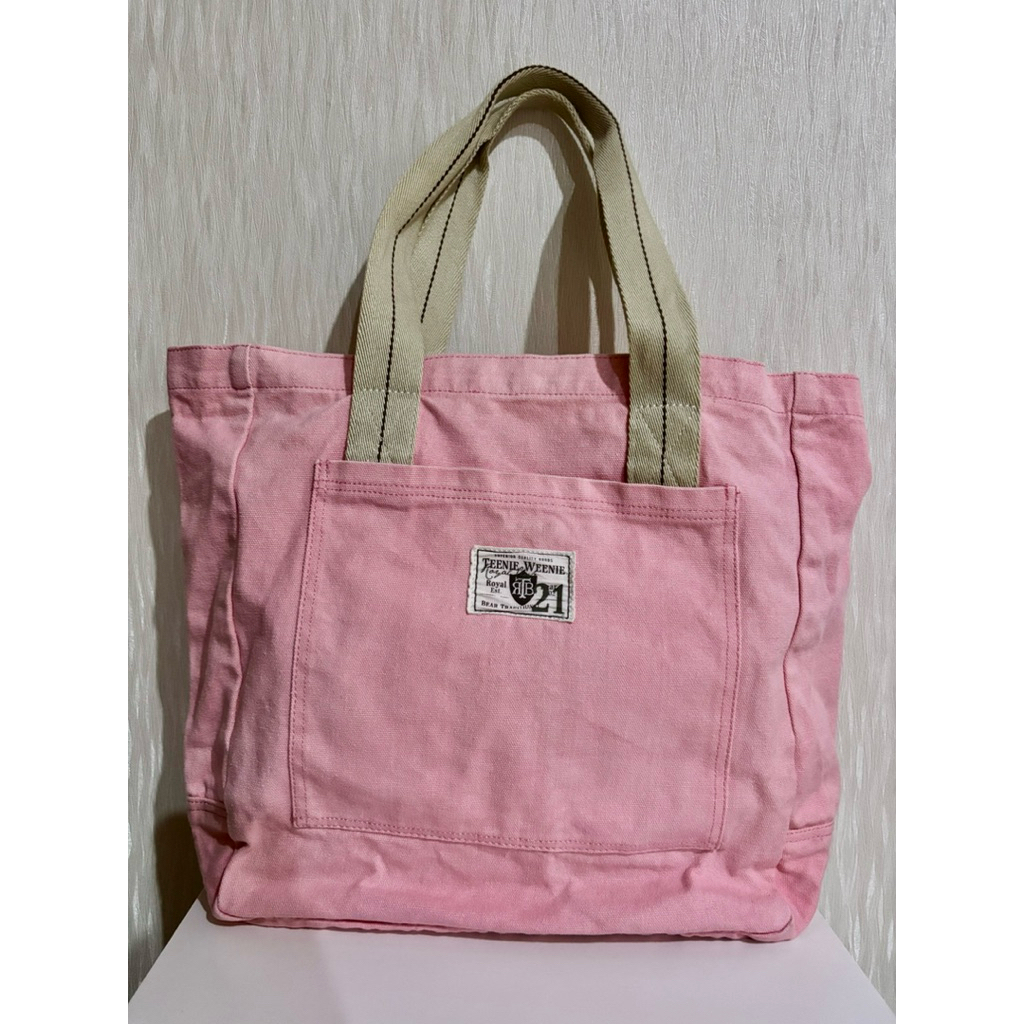 (ORI 100%) Teenie Weenie Pink Denim Tote Bag