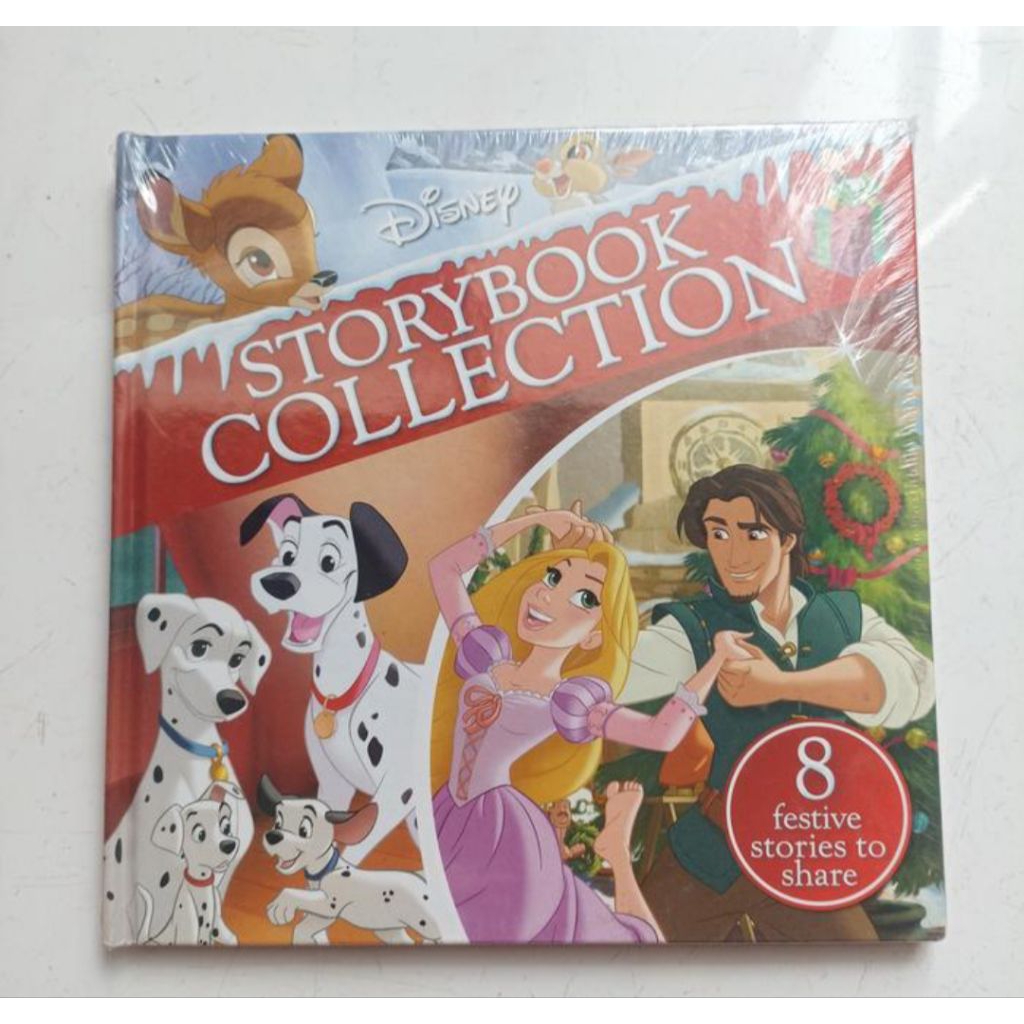 buku Cerita natal Disney storybook 101 Dalmatians, Rapunzel, pooh bear, cars import
