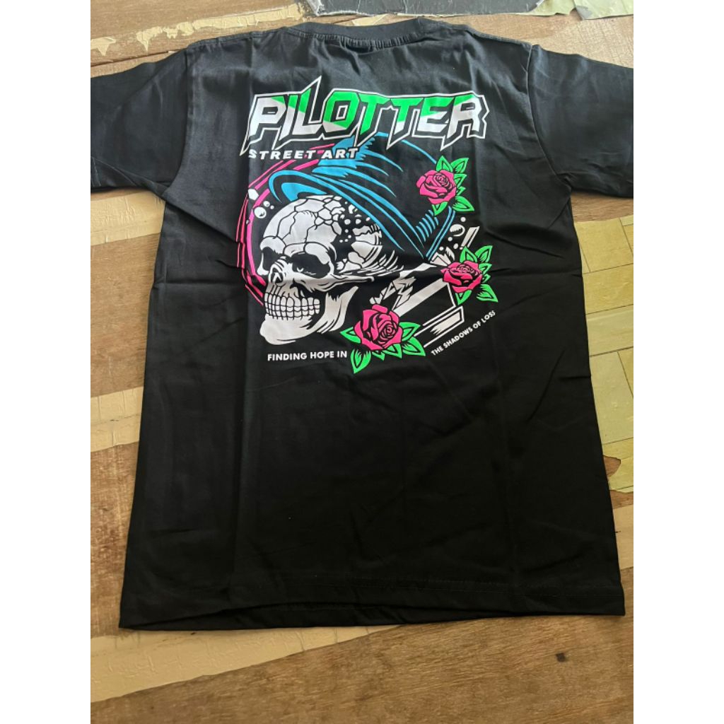 [Paling Laris] Kaos Baju Anak Usia 5-11 Tahun Warna Hitam Gambar Tengkorak Mawar Street Art