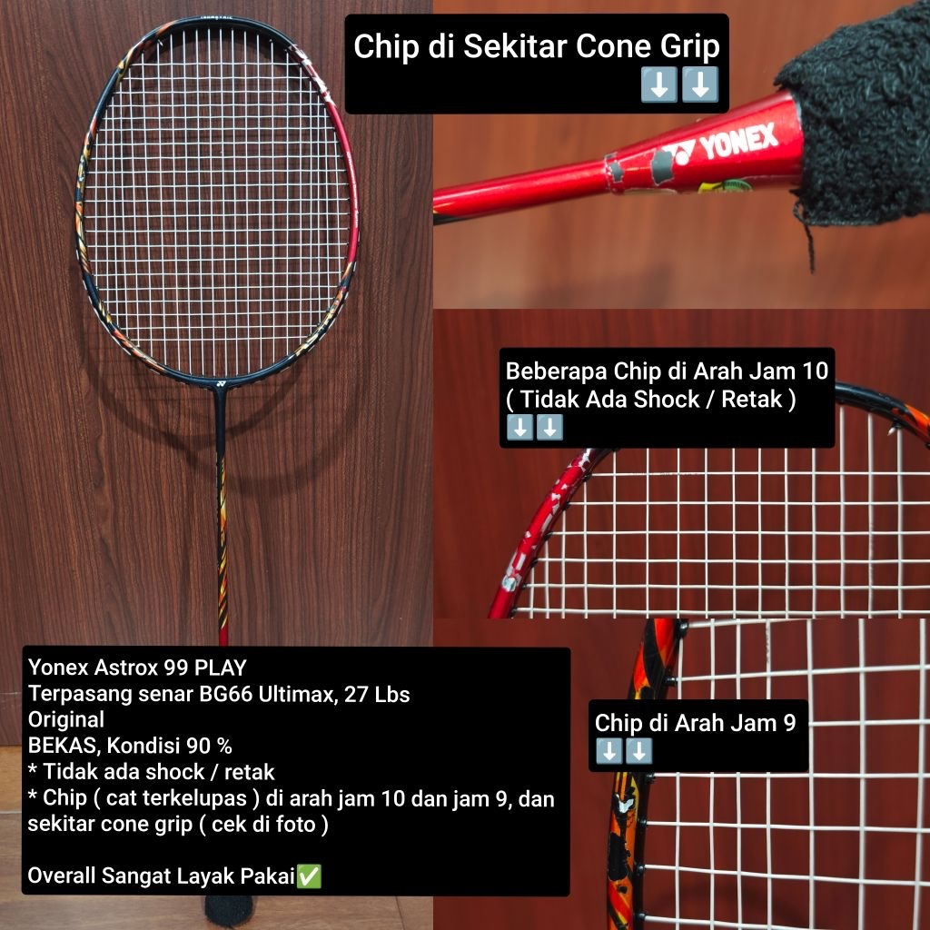 BEKAS - Yonex Astrox 99 PLAY 99PLAY Raket Bulutangkis Badminton Racket Original Preloved
