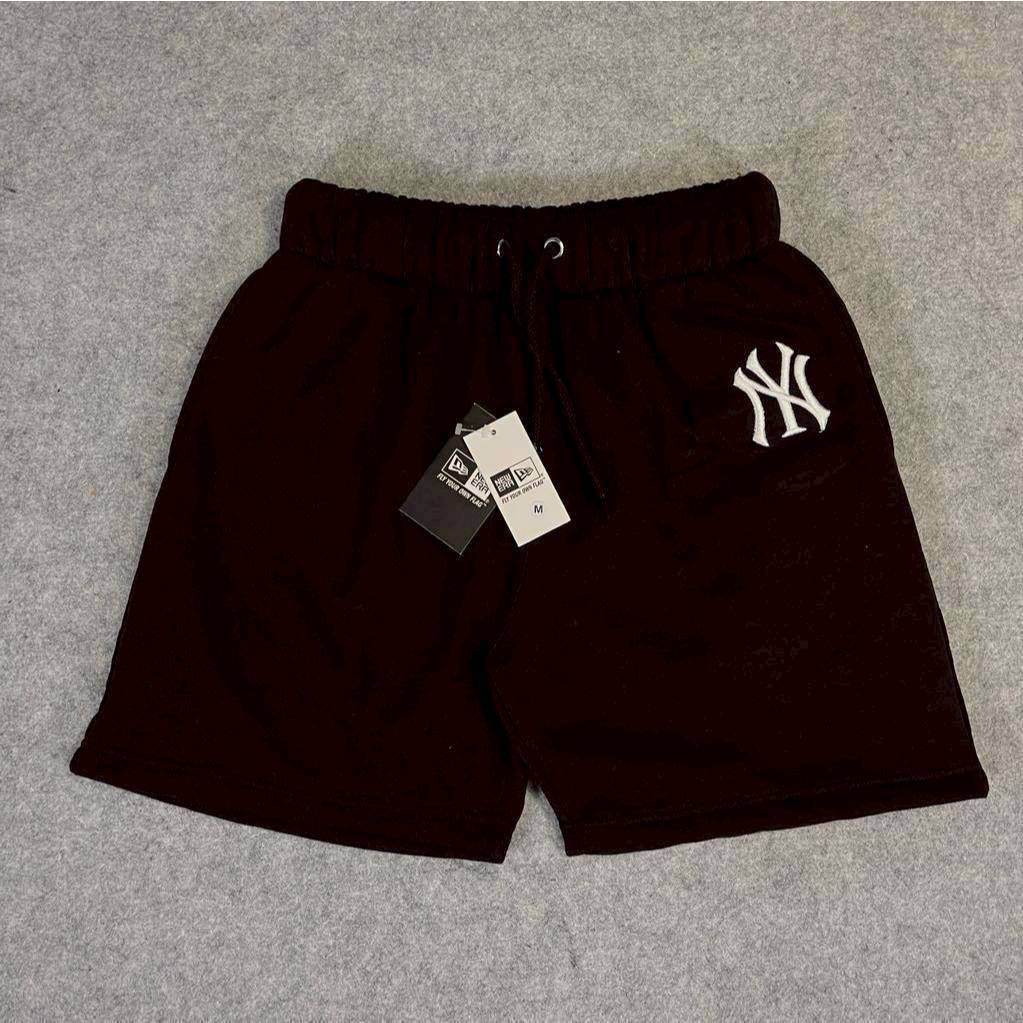 CELANA PENDEK SHORT PANTS SWEATPANTS NEW ERA MLB YANKEES NEW YORK NY SMALL LOGO NY BORDIR BLACK