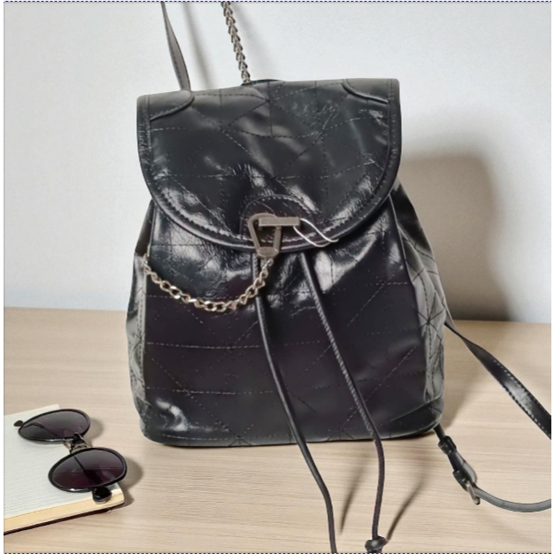 Tas Ransel Serut ZARA Tali Rantai Kulit Sintetis PU Leather Wanita -RL501