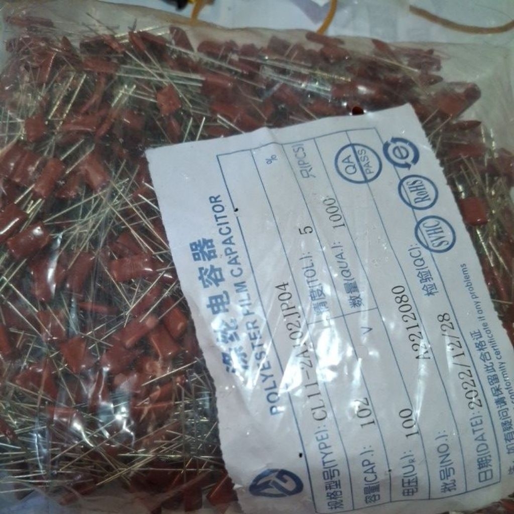 1.000 pcs kapasitor milar 102 capacitor milar 1N