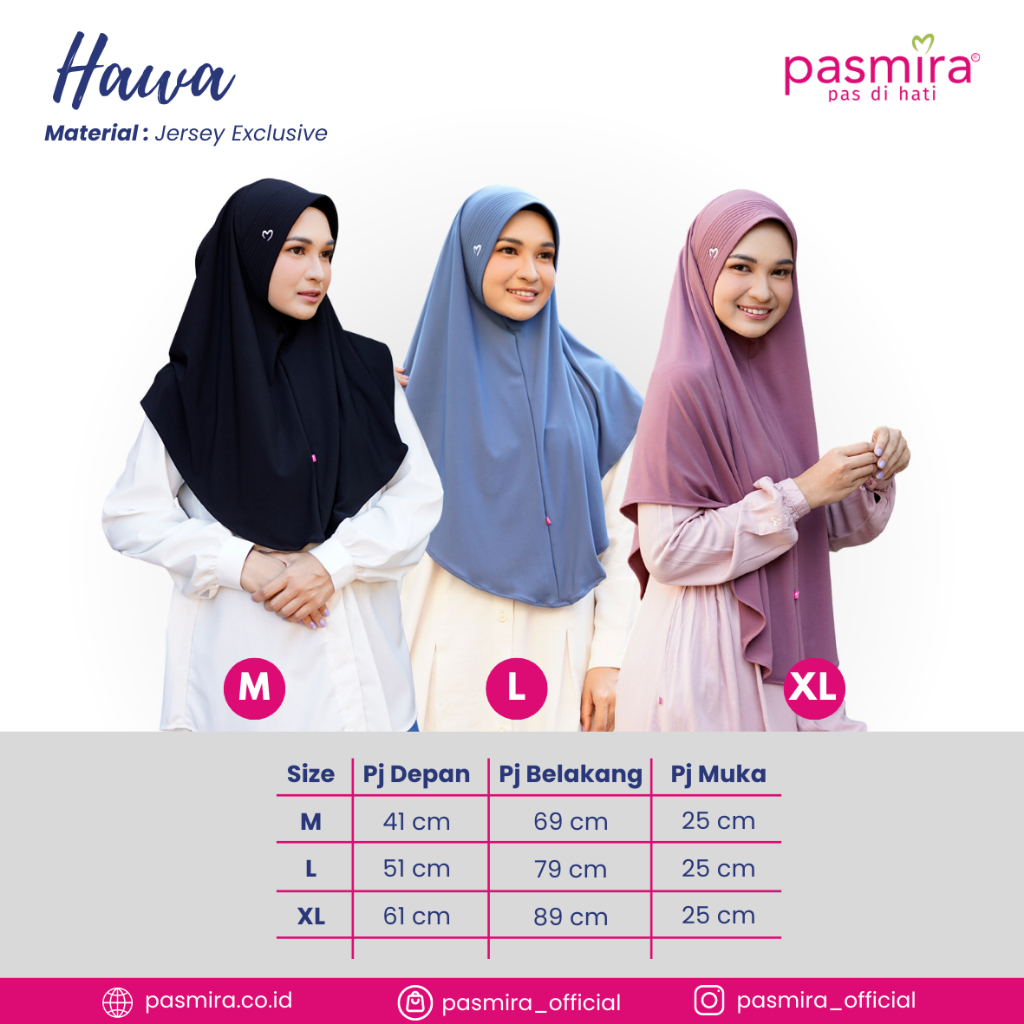 Hijab Bergo HAWA PASMIRA-Hijab Instan-Hijab Bergo kekinian