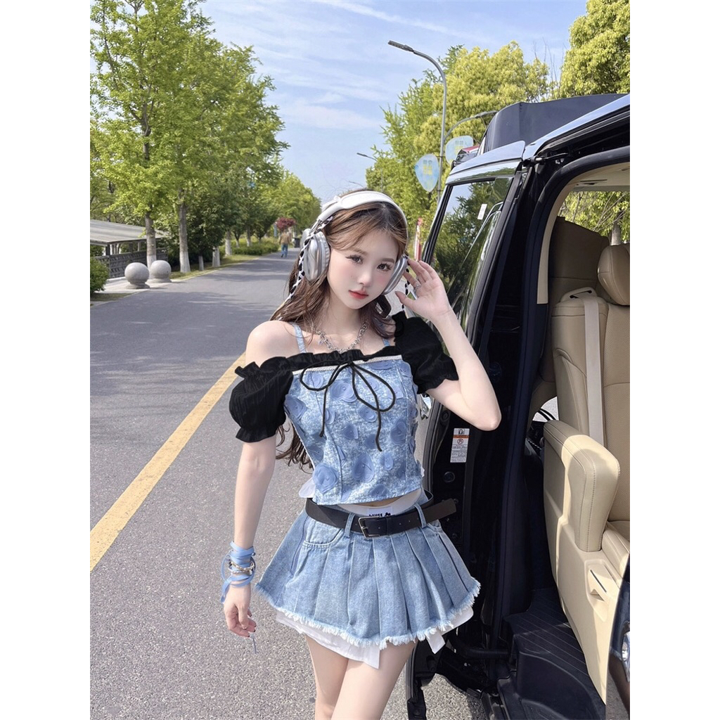 Atasan Wanita Off Shoulder Puff Sleeve