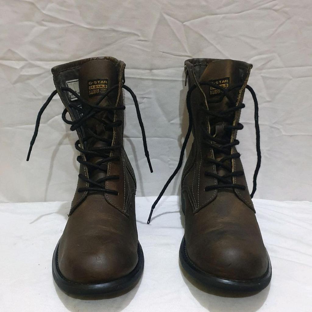 G. Star Raw Boots Dark Wash-Brown Size 40 for Ladies