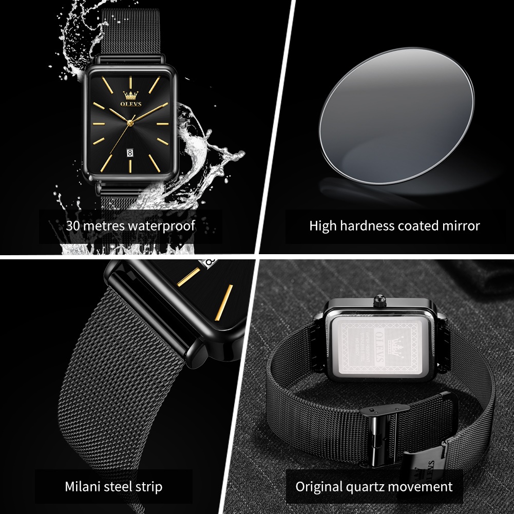 100% aman olves jam tangan pria anti air original unik terbaru 2026 bisnis stainless steel tipis