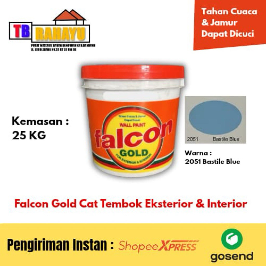 Falcon Gold Cat Tembok Eksterior & Interior 2051 Bastile Blue - 25 KG