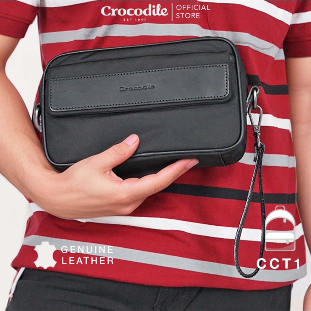 Crocodile CCT1 Tas Genggam Clutch Pria - Black