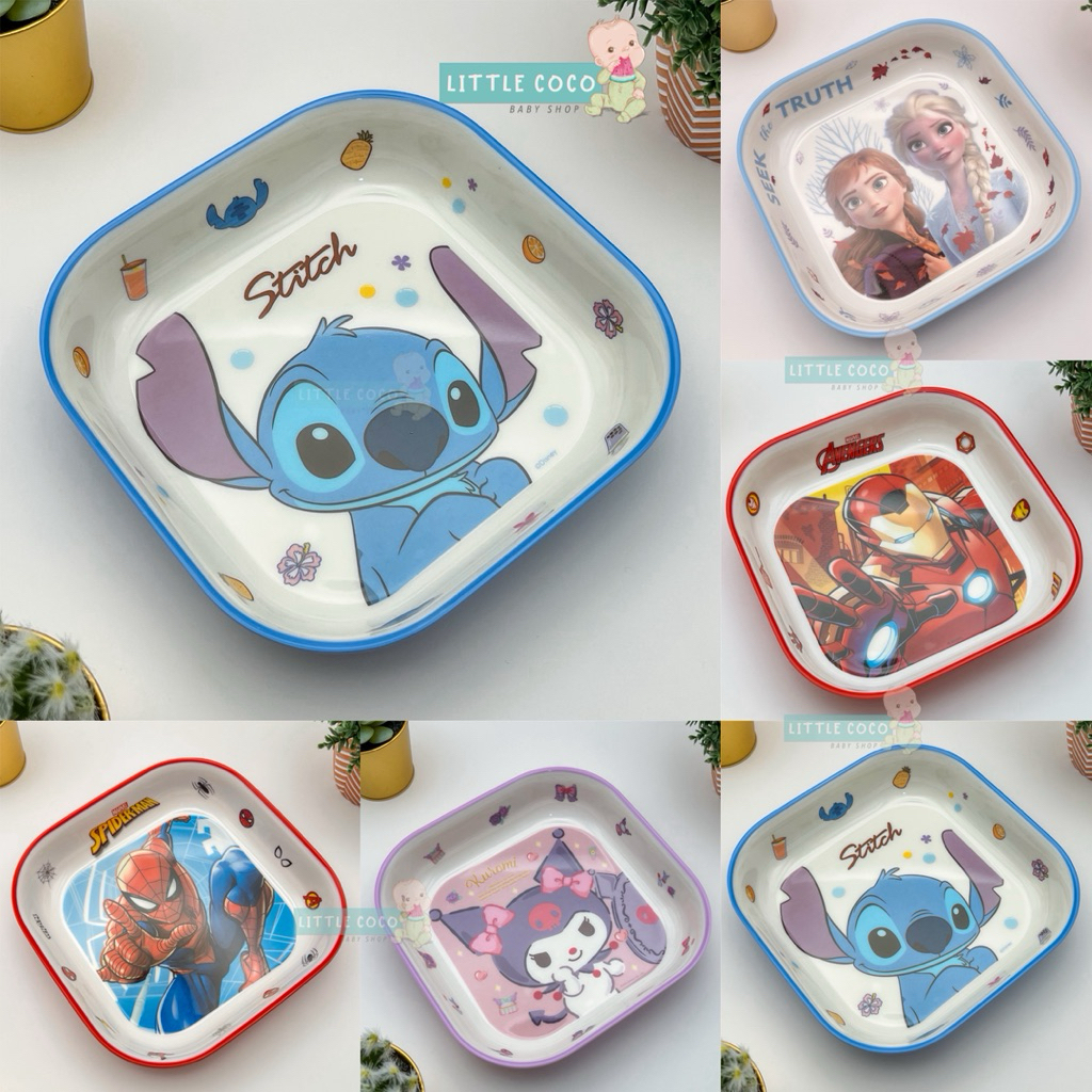 Disney Original Piring Makan Anak Kotak dan Bayi Mpasi Bahan Melamin Tebal Premium Karakter Disney O