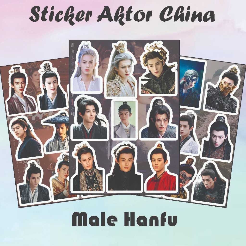 Sticker Aktor China A6 Waterproof stiker aktor cina Hanfu outfit drama china dracin kolosal anti air