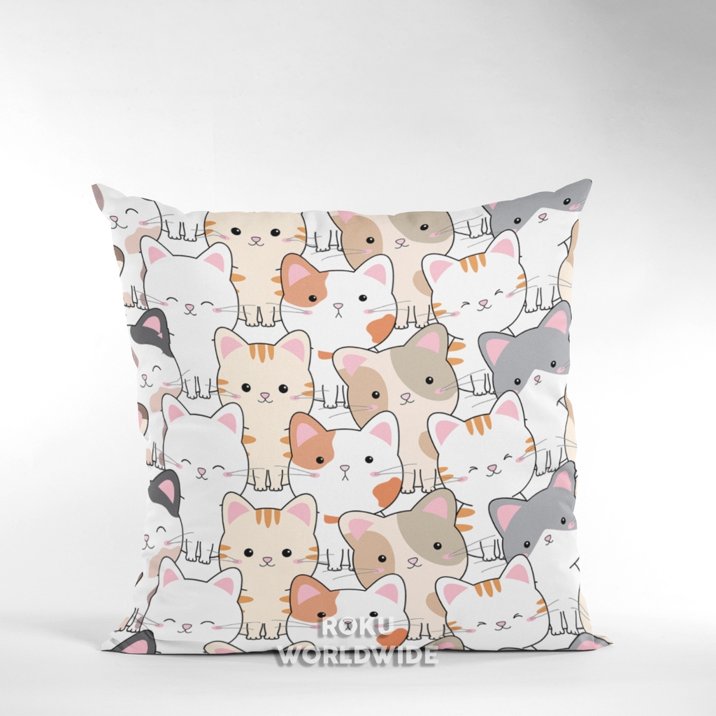 Roku Worldwide Bantal Sofa Aesthetic Karakter Kucing Hewan Binatang Dekorasi Hiasan Kamar DS244