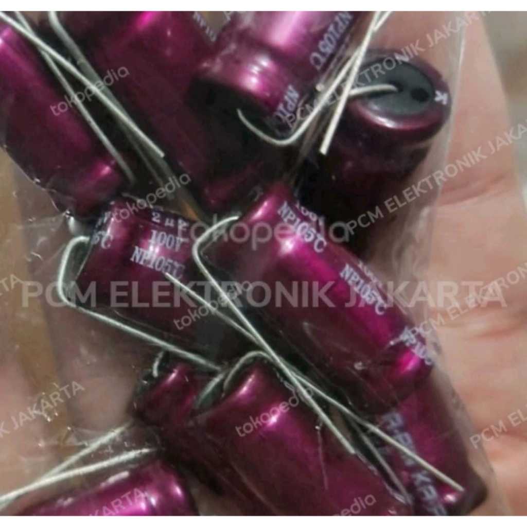 RI1461 elco nonpolar non bi polar bipolar 2.2uf 2,2uf 2.2 2,2 uf 100v 100volt by PCM LTC GLODOK