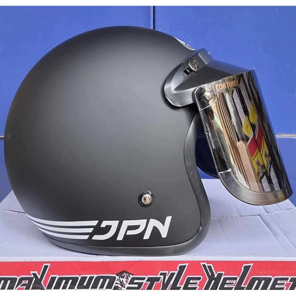 helm retro jpn arc kaca datar