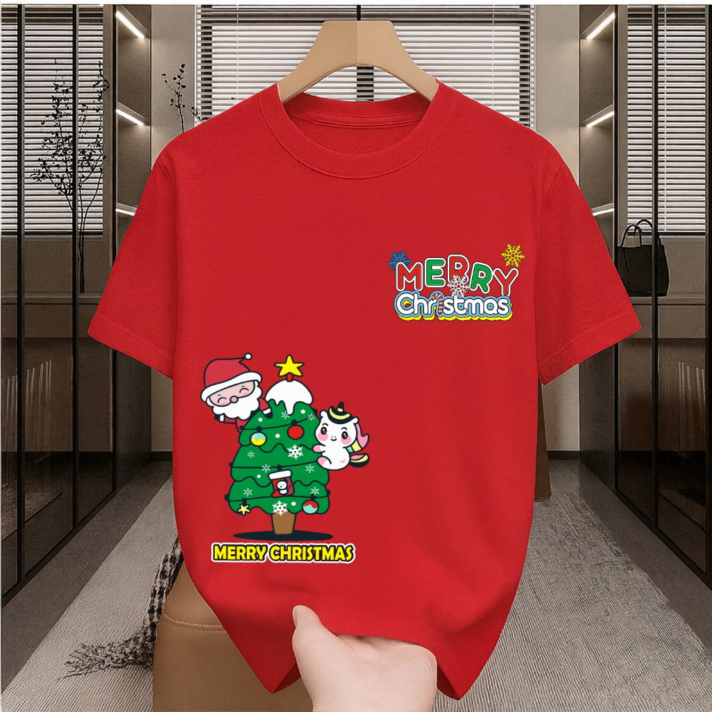 Kaos Natal Anak Sampai Dewasa Pria Wanita Kaos Natal keluarga couple set Samping 3 Baju Natal couple