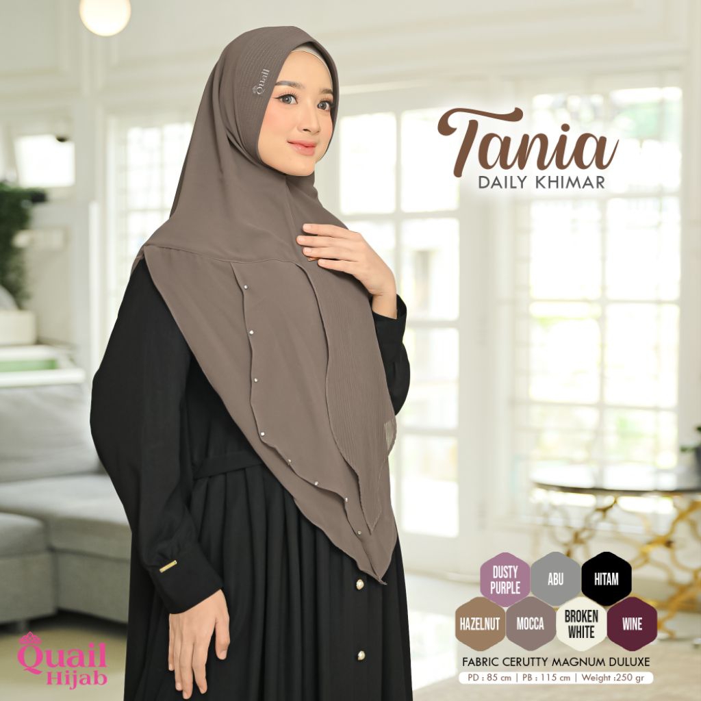 Hijab Instan Bergo Jumbo Ceruty TANIA Original Jilbab Quail