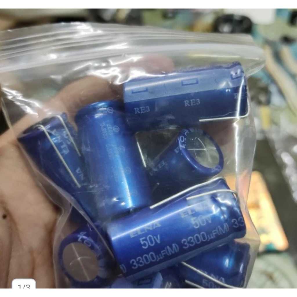 RI1473 elco elko 3300uf 3300 uf 50v 50volt 50 volt elna biru jepang asli by PCM LTC GLODOK
