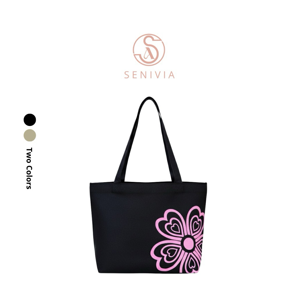 Tas Totebag Wanita Kanvas Premium - Motif Love Tas Totebag Kuliah Tas Souvenir