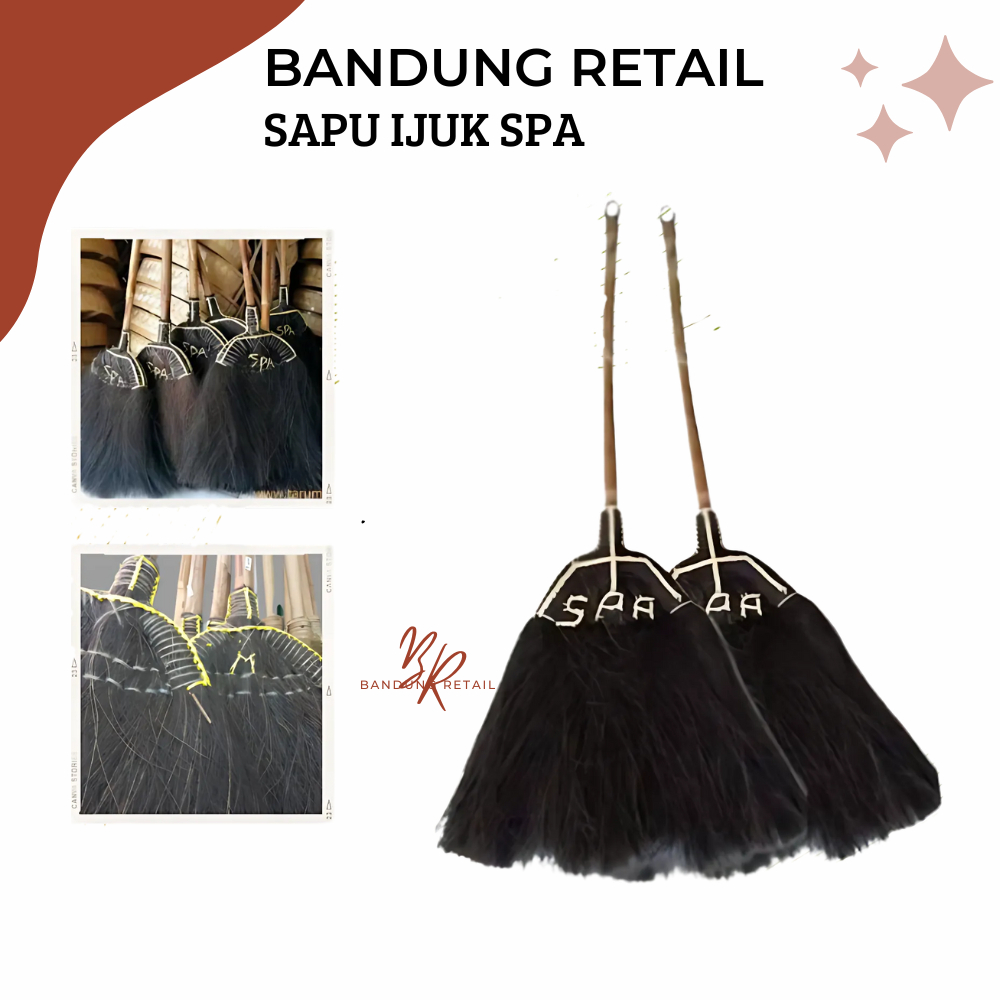 Sapu Injuk SPA Sapu Ijuk Super Tebal Sapu Lantai Ijuk Dengan Gagang Rotan