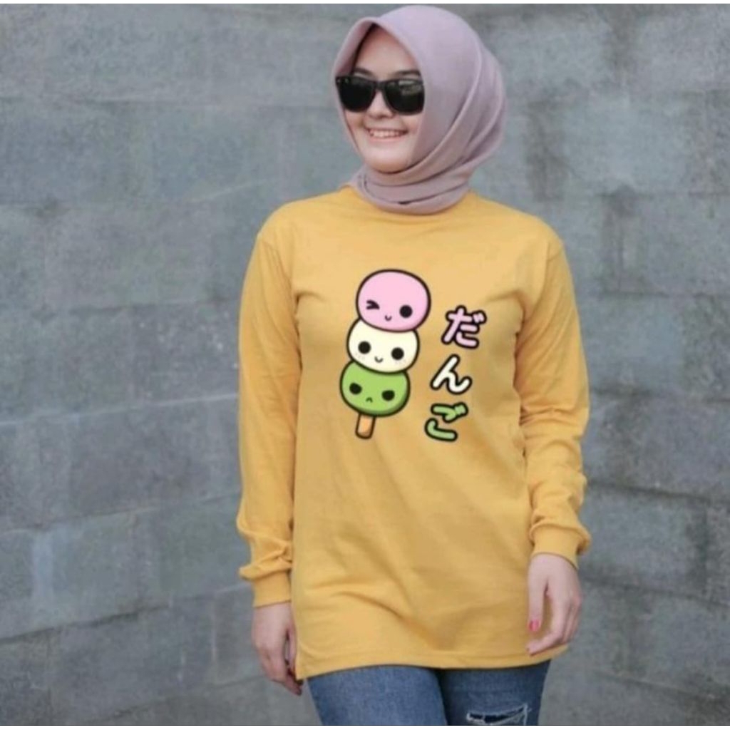 Kaos Lengan Panjang Wanita (Kuning dan Hitam)