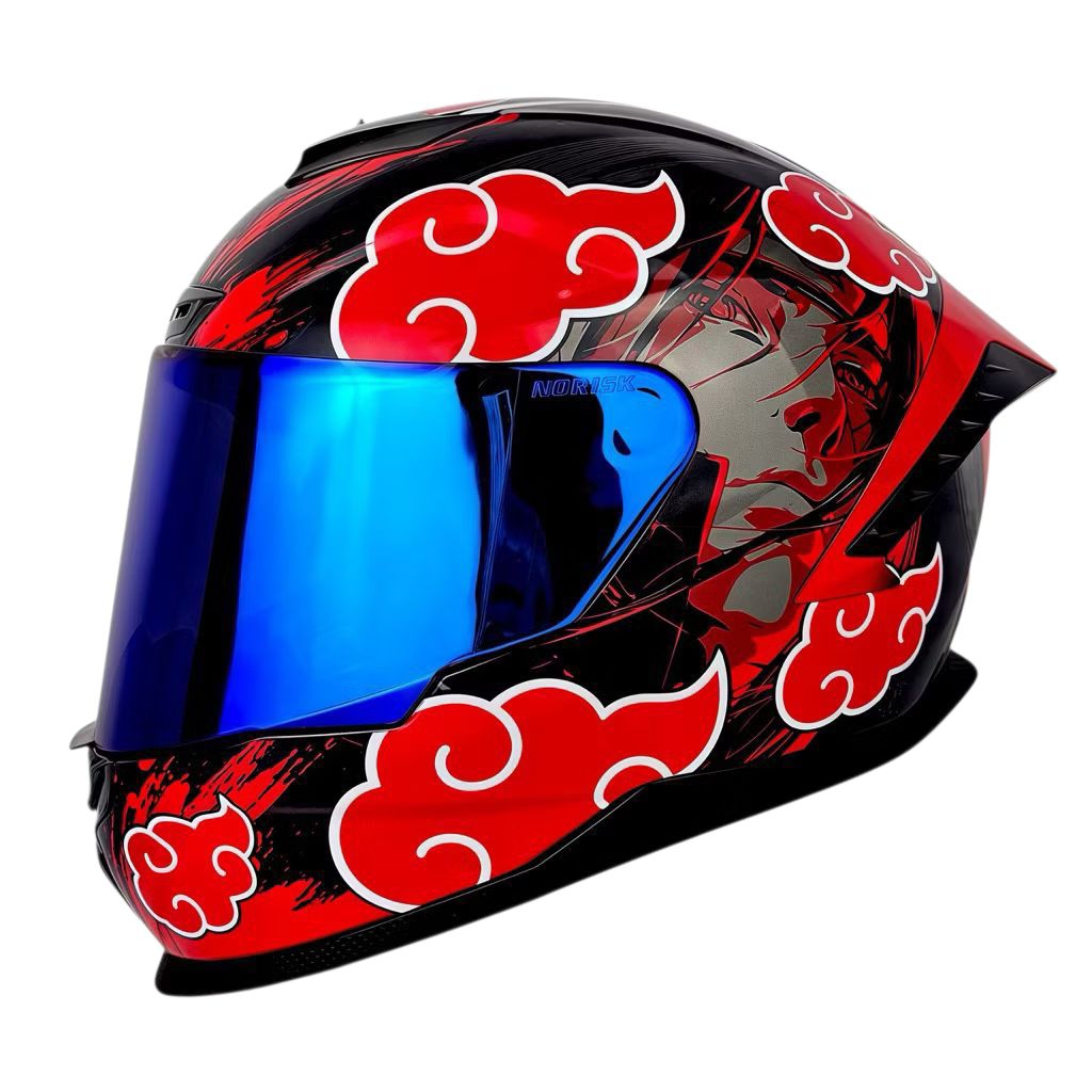 helm vrc motif kurama full face visor blue pria wanita dewasa standar sni