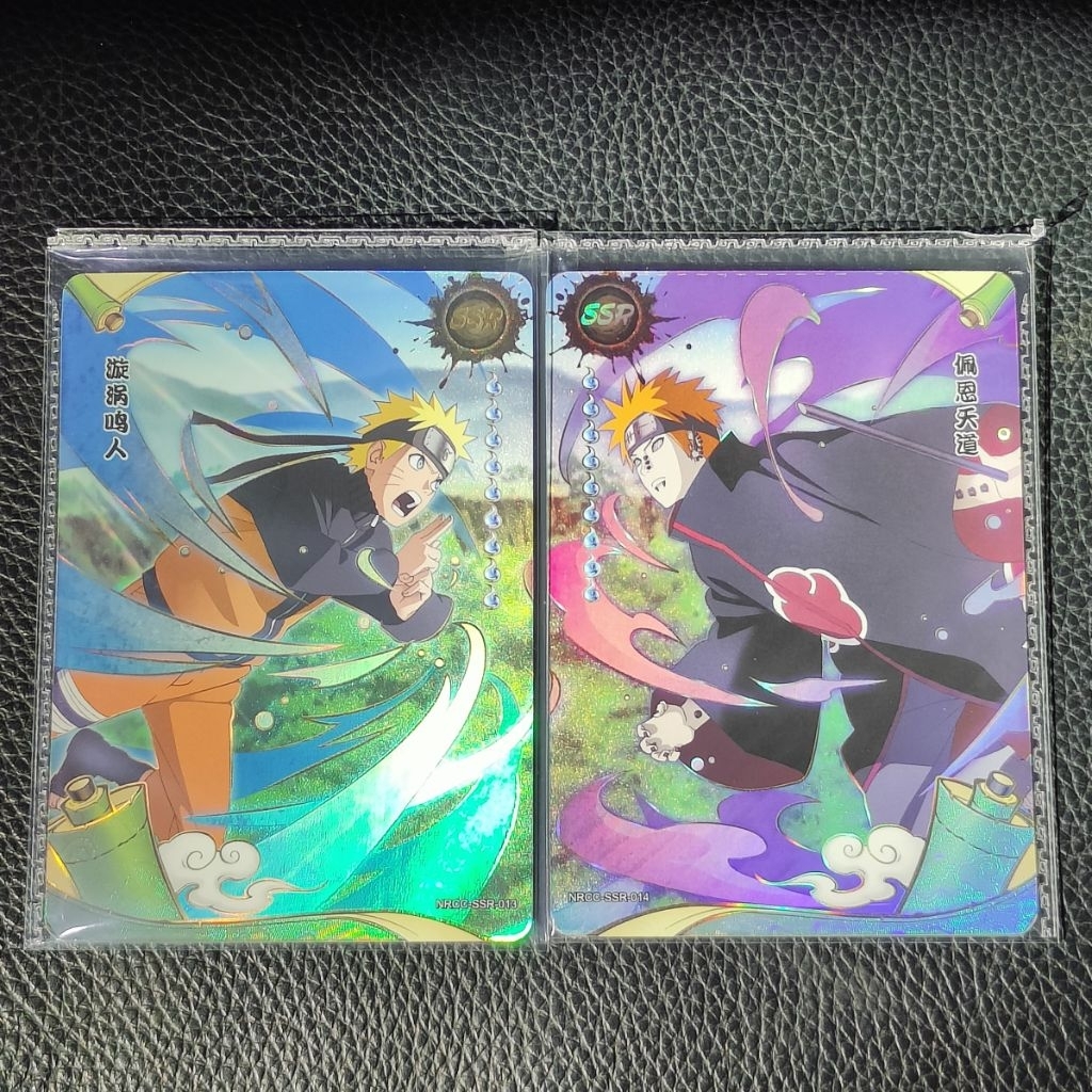 Kartu Kayou Naruto TCG Original NRCC-SSR-013 & 014 Naruto vs Pain – Kartu Koleksi Anime Foil Langka