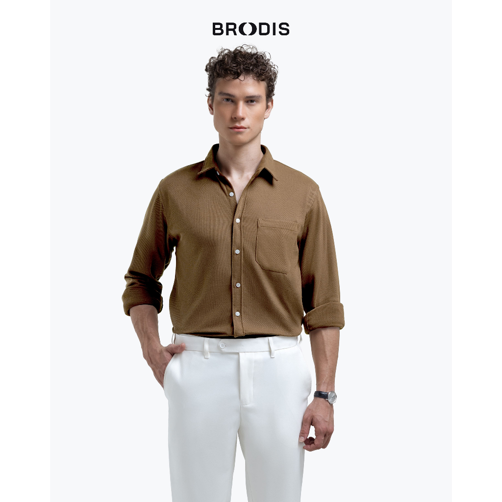 Broodis - Softee Kemeja Lengan Panjang Slimfit - Mocca