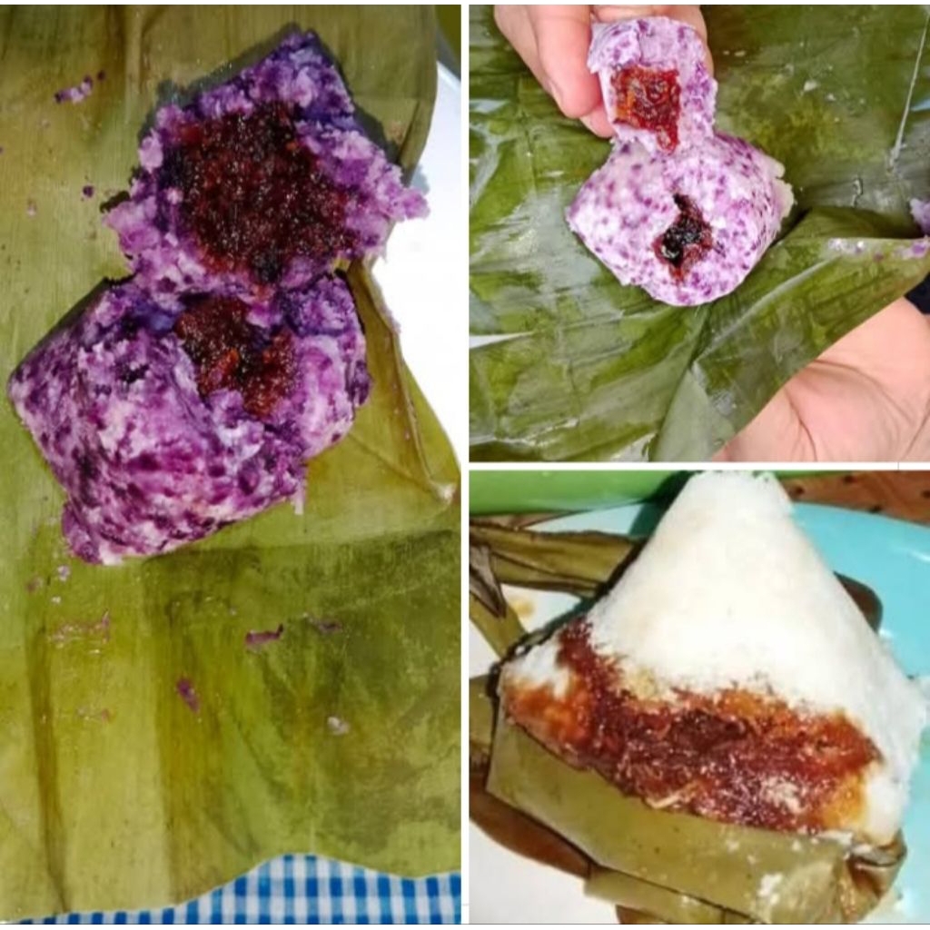 kue lappet beras DONGKAL ombus ombus/lappet ketan hitam putih ubi ungu dijamin enak