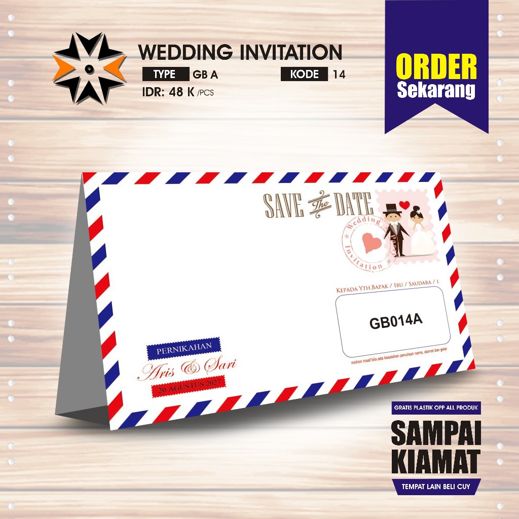 Undangan Pernikahan / GREEN BLANGKO (GB) A 14  / Gratis Plastik OPP / Blangko Undangan Kosongan
